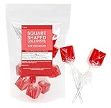 Square Lollipops, Individually Wrapped Red Lollipops Hot Cinnamon Candy Valentine’s Candy Pack of 10