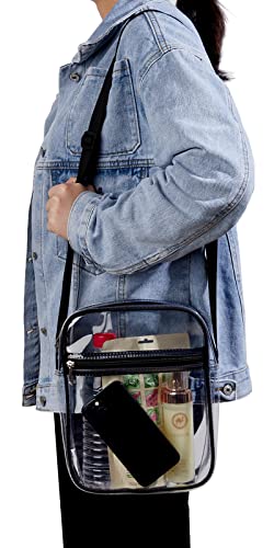 Clear Bag Stadium Approved, Transparent Crossbody Purse, See Through PVC Bags for Sporting Event, Music Festival and Concerts4