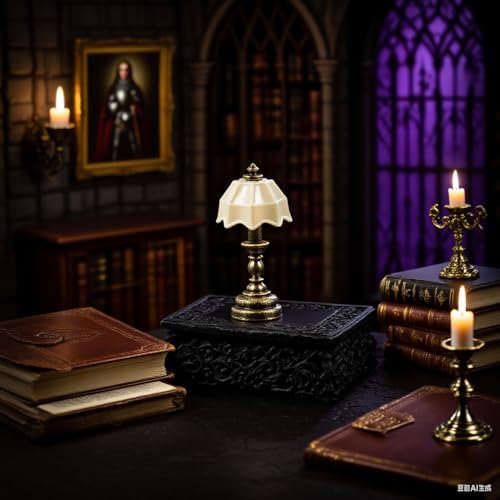 Lampe maison de poupée 1:12 LOGOFUN meuble miniature pour vitrine vide - 5