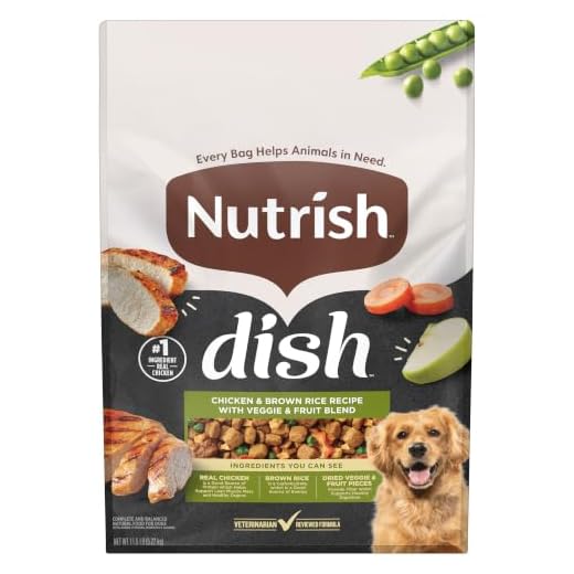 Rachael Ray Nutrish Dish Premium Dry Dog Food, Chicken & Brown Rice Recipe with Veggies & Fruit, 11.5 Pounds