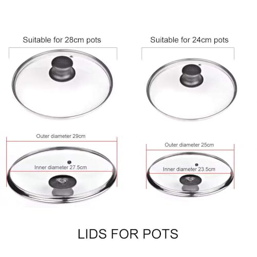Maestro Craft Clear Glass Cookware Lids - Kitchen Covers for Saucepans & Frying Pans | Sizes from 14-34cm, 32 cm - Image 6