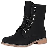  SCARPE VITA Leicht Gefütterte Damen Schnürstiefeletten Freizeit Schuhe 165354 Schwarz Braun 37