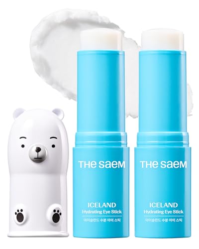 THESAEM Iceland Hydrating Eye Stick - Cooling Balm - Dark Circles & Puffiness – Under Eye Treatment - Reduce Wrinkles and Moisturizing - Minimize Dark & Puffy Eyes - Aqua Scent, 0.38 oz 2 Pack