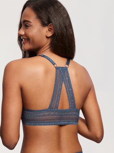 Image of DOBREVA Women's Push Up Bra Front Closure Racerback | Lace Back, Padded, Plunge, Tshirt, Cleavage, Sexy, Date, Soft, Everyday, Supportive