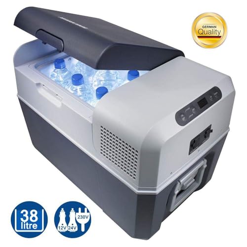 Miniatura 2 de Mobicool FR40 AC/DC - Nevera termoeléctrica portátil, Conexiones 12/24/230 V, 38 litros de Capacidad, clasificación energética A+, Color Azul/Gris