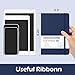Ruled Notebook/Journal - Classic Lined Journal/Notebook, 5.3'' x 8.26'', Hardcover with Thick Paper, Banded + Pen Holder +Inner Pocket - Dark Blue