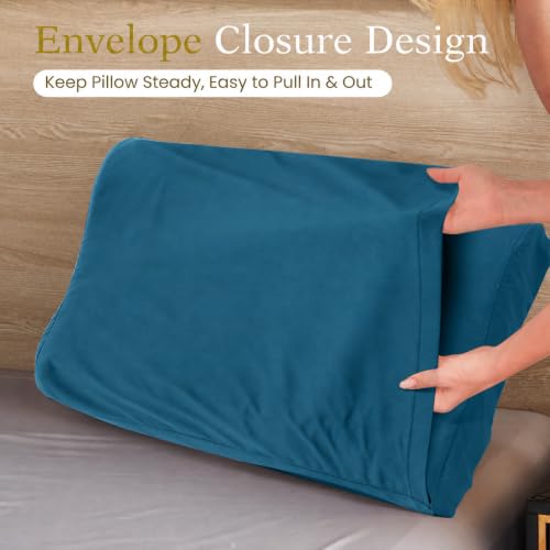 Image of Cooling Contour Cervical Pillowcase, Teal, 24x14x5 /3.7 Inches, 1 Piece