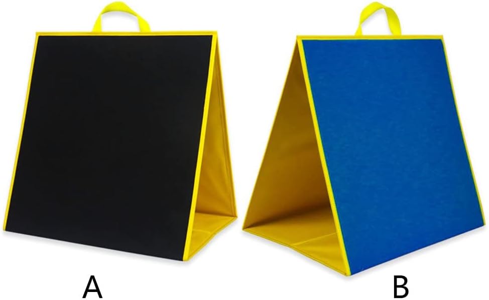 Felt Story Board Foldable Felt Flannel Board Freestanding Felt Board Foldable Letter Boards Felt Teaching Board Double-Sided Freestanding Board Folding Playboard for Toddlers (Blue Black)