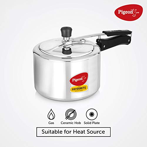 Image of Pigeon by Stovekraft Favourite Outer Lid Non Induction Aluminium Pressure Cooker, 3 litres, Silver & Favourite Aluminium Pressure Cooker with Inner Lid, 3 litres, Silver Combo