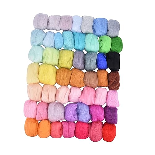 DOITOOL 1Set DIY Colorful Wool Felt Craft Kit Colors Wool Roving Felting Tools Set for Unique Handmade Projects for Beginners and Craft Lovers Includes Craft Mat for Easy Use