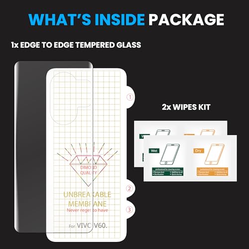 Image of ArmourPro Front and Back Screen Protector for Vivo V60, Edge to Edge UV Tempered Glass with Clear Back Membrane Guard, Anti-Bubble & Anti-Fingerprint Protection