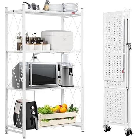 DEANIC Folding Storage Shelves on Wheels Cover