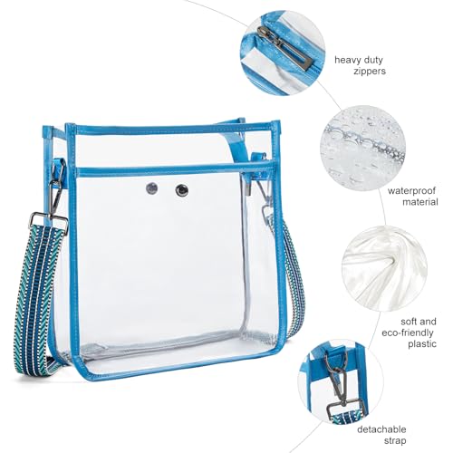 Image of Bluome Clear Bag for Stadium Events 12x12x6, Clear Purses Stadium Bag Crossbody Purses for Concerts Football Games Travel
