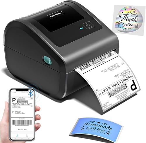 Image of ARVOX D450BT 4 Inch Bluetooth + USB Direct 4x6 inch Shipping Label Printer |Adjustable Label Size| 203DPI Resolution 152mm /s Compatible with Windows,Mac,Linux Chrome OS | 2 Year Warranty