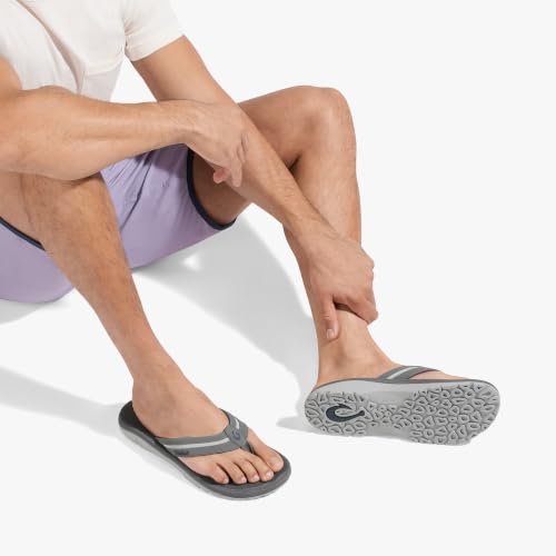 OluKai Ohana Palua Men's Water Friendly Sandals, Everyday Flip Flops, Arch Support & Comfort Fit, Lightweight & Durable, Enhanced Grip & Traction, Cloud Grey/Rock, 11 - image 2