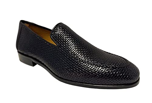 Mezlan Mens True Woven Leather Loafers Black 9M