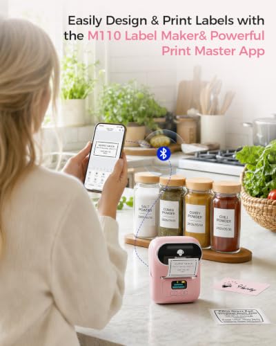 Image of Phomemo M110 Label Maker Machine with 3 Tapes and Bag, 2 Inch Label Printer
