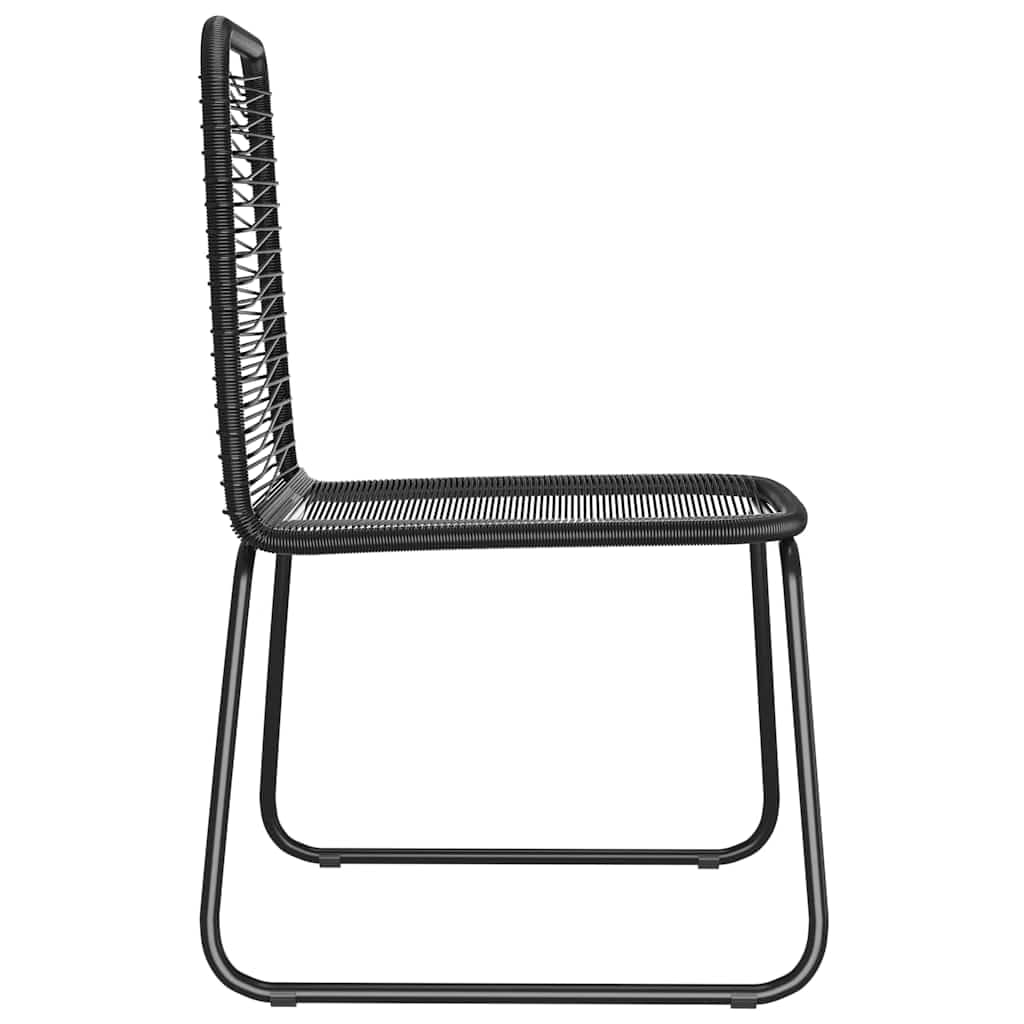 Krzesła do jadalni Poly Rattan zestaw 4 szt. czarne