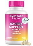 Pink Stork Vitamin B6, Ginger, Electrolyte Capsule - GLP1 Support - Natural Digestive Support with Peppermint, Potassium, Magnesium - Gentle on The Stomach - Motion Sickness Must Haves - 60ct