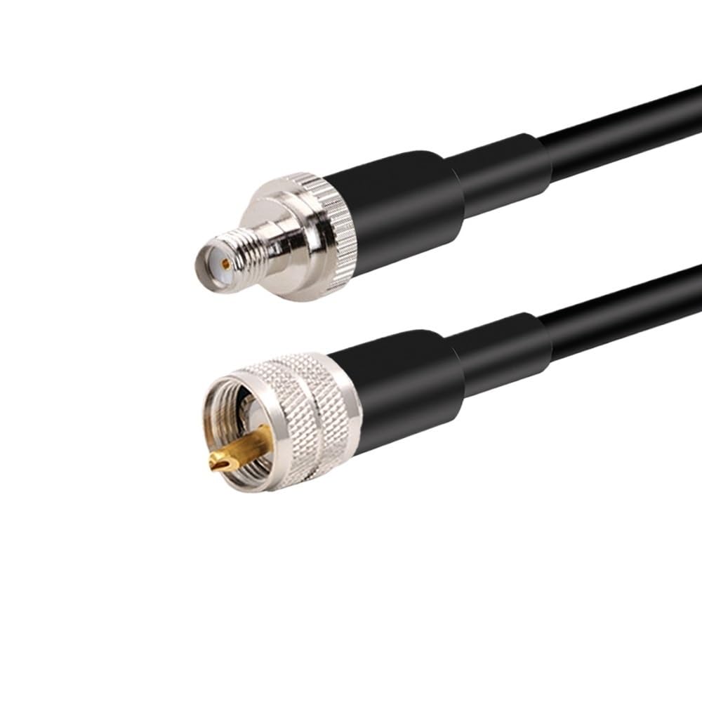 LIHUA Kabel koncentryczny LMR400 SMA męski/żeński do PL259 UHF męskie złącze 50 Ω 50-7 przedłużacz pigtail adapter (SMA F do UHF M, 15 m)