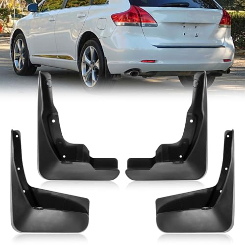 Image of 2013 Venza Mud Flaps Compatible with Toyota Venza 2013-2016 Splash Guard Mud Guards No Drilling Required All Weather Mudflaps (Set of 4)