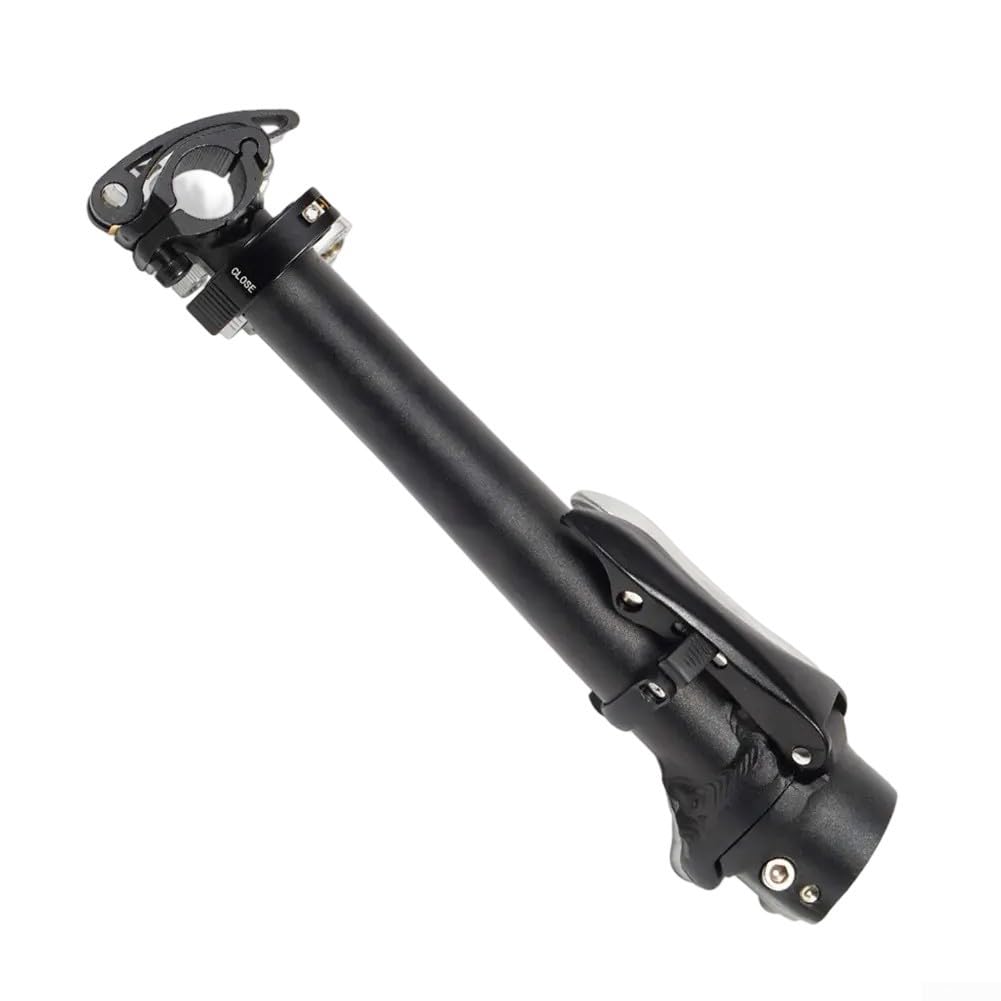 Lightweight Folding Bike Stem with Adjustable Riser and Quick-Release Function for Handlebar Positioning (Black B)