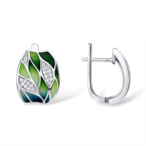 Santuzza 925 Sterling Silver Enamel Pattern Dangle Earrings2