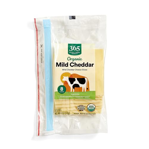 365 by Whole Foods Market, Organic Sliced Mild Cheddar Cheese,