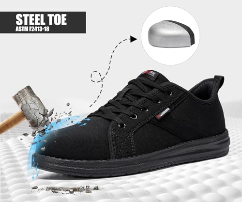 Image of LARNMERN Slip On Steel Toe Shoes Women Work Walking Sneakers Skate Hands Free Safety Tennis Shoes