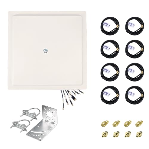 Image of Maswell 8X8 MIMO 4G LTE 5G Antenna Outdoor, 600-8000MHz, 10dBi High Gain External Antenna with Professional LMR240 Equivalent Coaxial Cable for T-Mobile, Verizon, AT&T, WiFi 7 Ready