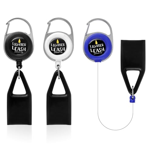 TNSLAND Pack of 3 Lighter Key Ring with Retractable Lighter Leash