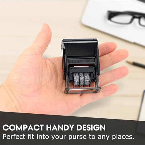 Toplusesse Signature Stamp with Date Personalized Self Inking Date Stamp Custom Paid Phrase & Date Stamp for Business 12-Year Band Choose from 30 Fonts and 6 Colors