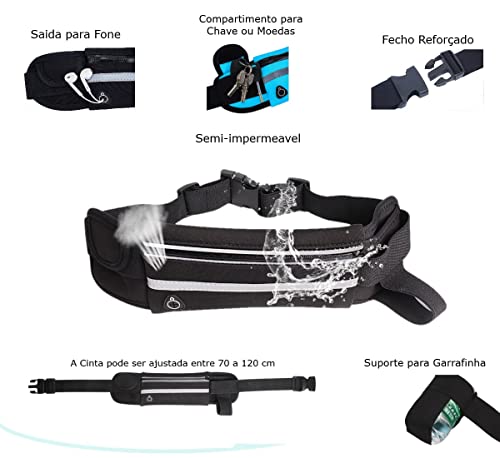 Pochete Slim Fitness Corrida Academia Bike Porta Celular Dinheiro Faixa Refletiva