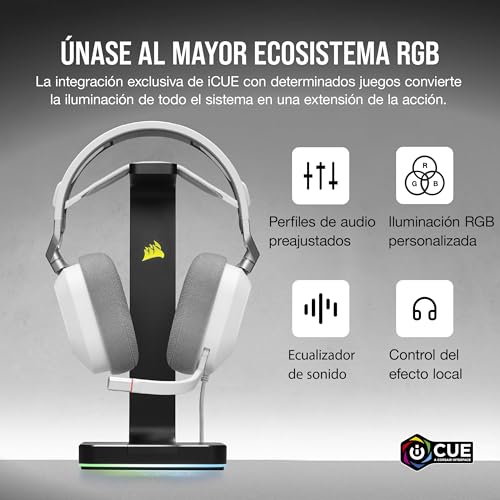 Image of Corsair HS80 RGB USB Premium Gaming Headset with Dolby Audio 7.1 Surround Sound (Broadcast-Grade Omni-Directional Microphone, Memory Foam Earpads, High-Fidelity Sound, Durable Construction) White
