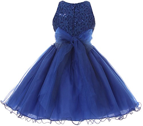 Big Girls' Sleeveless Glitter Floral Waistline Pageant Flower Girl Dress Pink 12 (C17B07) #TOP2