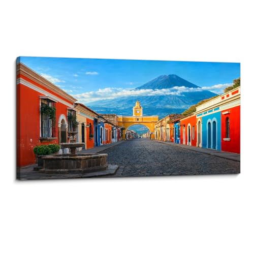 Antigua City Guatemala Canvas Wall Art 20"x40
