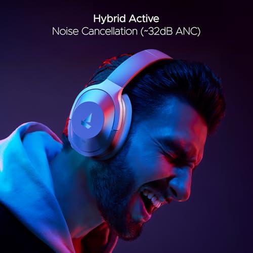 Image of Boat Nirvana 751 ANC, 65Hrs Battery, Hybrid Active Noise Cancellation(~33dB), Fast Charge, Ambient Mode, Carry Pouch, Bluetooth Over Ear Headphones, Wireless Headphone with Mic (Sterling Silver)