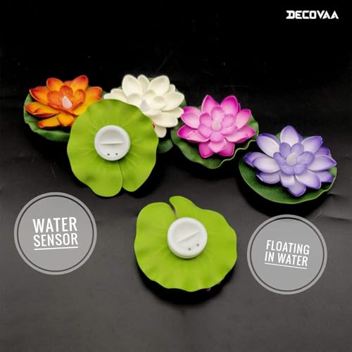 Image of LED Lotus Floating Diya| Waterproof, Battery-Powered, Realistic Lotus Flower Floating Candle for Diwali Decor, Home, Wedding, Mandir, Indoor & Outdoor Decorations (Multicolor) (Pack of 6)