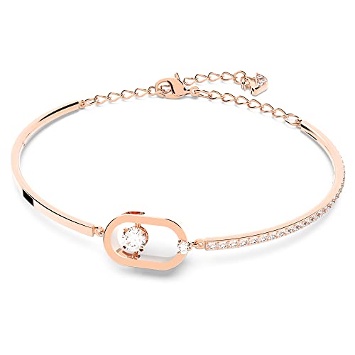 Swarovski Una Bangle Bracelet with Clear Crystals and Matching Pavé on a Rose-Gold Tone Finished Setting2