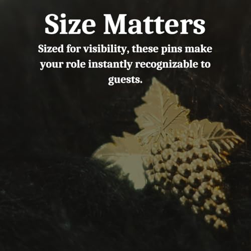 Image of Generic SOMM DIGI Sommelier Pin in Rose Gold, Silver, and Gold - Elegant Wine Leaf Design (Gold)