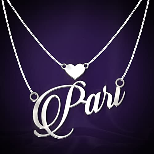 Image of Pari Cursive Gold & Silver Name Pendant Necklace, Best Jewelry Gift for Girls.