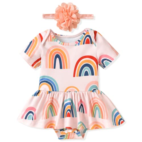 Aalizzwell Newborn Infant Baby Girls Bodysuit Dress