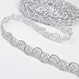 ZNZAKKA Braid Trim 16 Yards Silver Scroll Gimp Trim Metallic Lace Trim for Costume, Bag, Home Decor