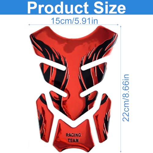 TNSRAY Tankaufkleber, Tankpad Motorrad Tankschutz, Tankpad Tankschutz Tankaufkleber für Motorrad Farbe, Aufkleber Pad für Motorrad Tank, Universell Tankaufkleber Wasserdicht Lackschutz, Rot