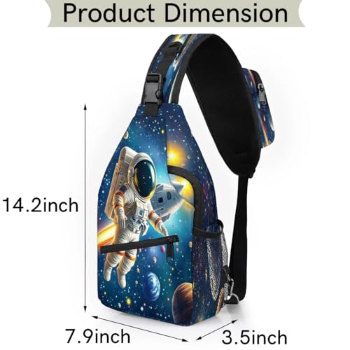 Sling Bag unisex para mujer y hombre estampado astronáuta miniatura 2
