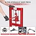 GarveeTech 6 T Hydraulic Press, Benchtop Hydraulic Shop Press, H-Frame Garage Floor Press with Press Plates, Adjustable Working Table Height, Red