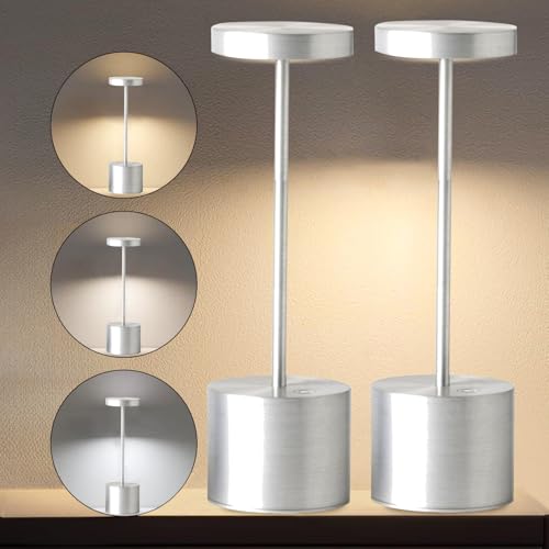 Catálogo de Lámparas de mesa y mesilla de noche de esta semana. 50 Lámpara De Sobremesa Inalámbrica, Lámpara De Sobremesa LED Recargable a Pilas, Regulación Continua En 3 Colores, Apta Para Exterior Dormitorio Mesilla De Noche (2 Piece...