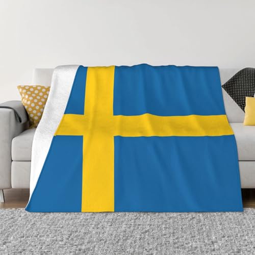 Sweden Flag Fleece Blanket