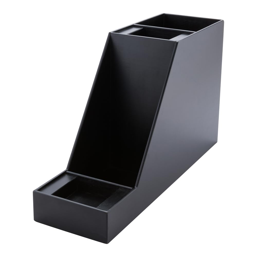 Restaurantware Restpresso 23.5 x 7 x 13.5 Inch Airpot Station 1 Durable Airpot Holder - For Two Airpot Dispensers Shatterproof Black Bamboo Airpot Stand Angled Walls Holds 3-Liter Airpots