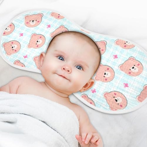 Checkered Bear Muslin Baby Burp Cloths - Super Absorbent and Soft Burping Rags - Cotton Burp Clothes Set for Boys and Girls, 1 Pack4